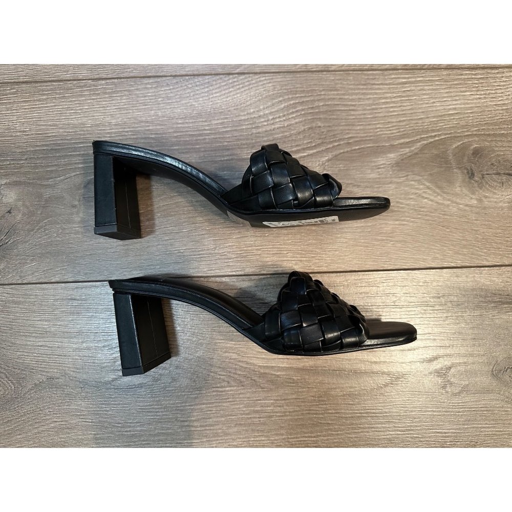 Halston woven  black block heel shoes - Picture 3 of 8